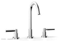 Three Hole High Spout Widespread Bathroom Faucet with Lever Handles B214974