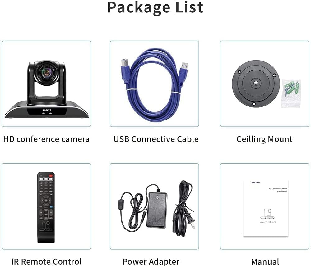 10X/20X Optical Zoom 1080P Full HD Webcam with Remote Control D312