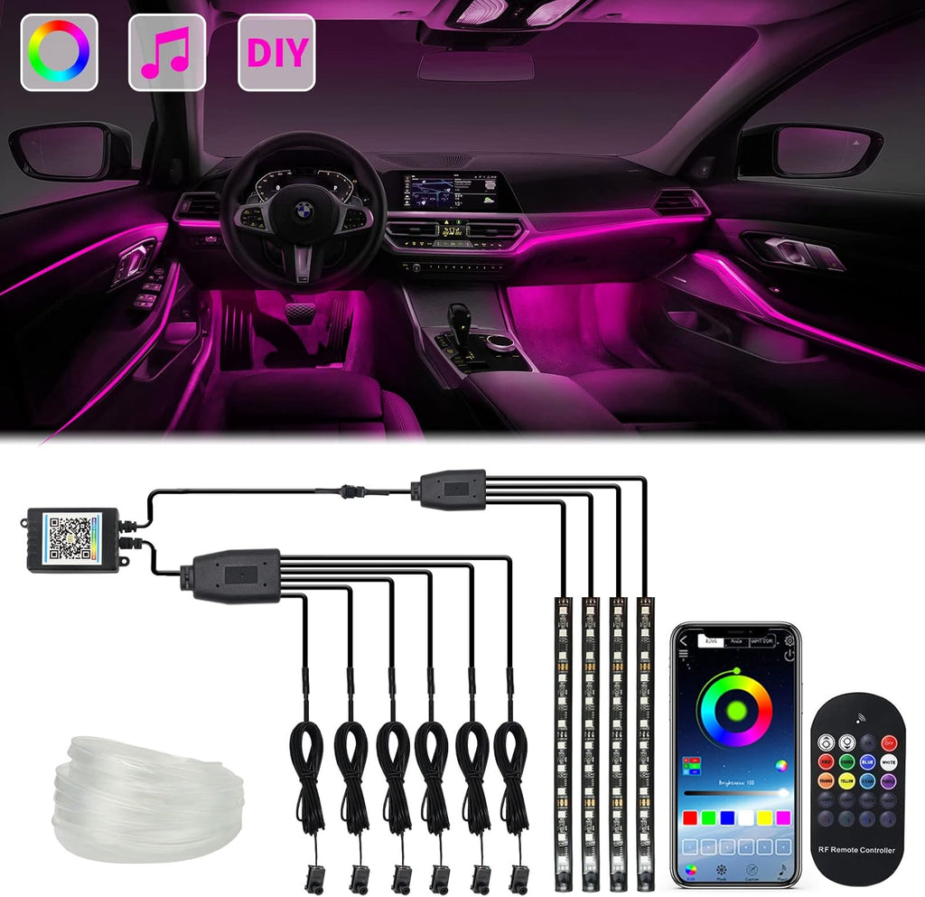 10 in 1 Car LED Strip Lights with APP Control O55366