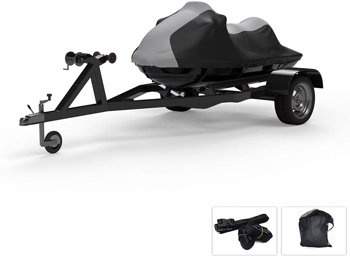 Gray/Black Trailerable Jet Ski Covers with Storage Bag P8488