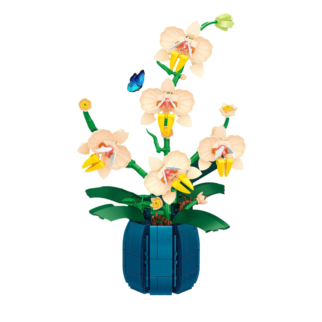 Orchid Flower Bouquet Building Blocks Kit 606 Pcs X176