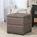 Brown Fabric Storage Ottoman Z5343