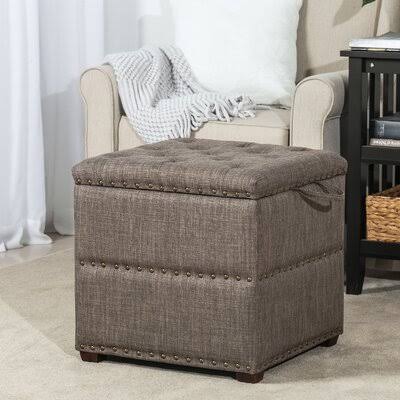 Brown Fabric Storage Ottoman Z5343