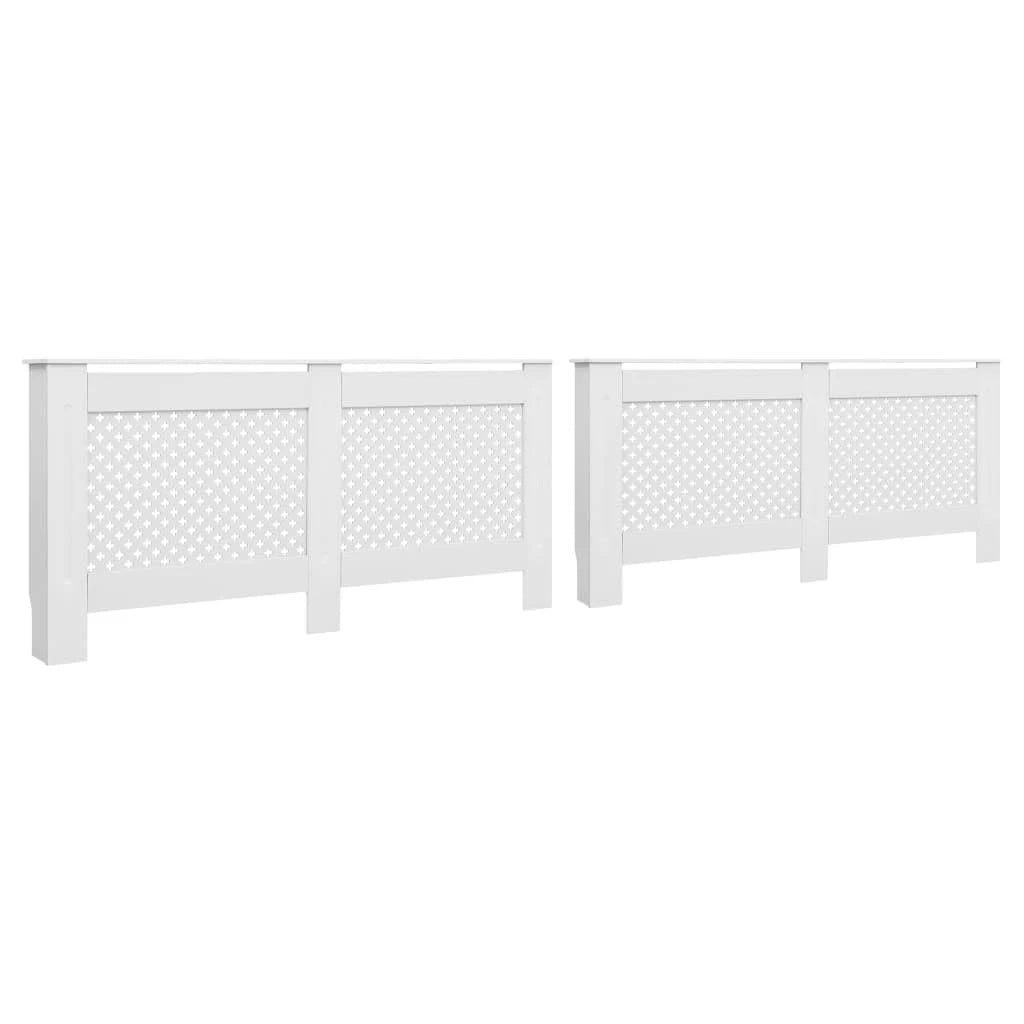 White 2 Pcs MDF Radiator Covers D903