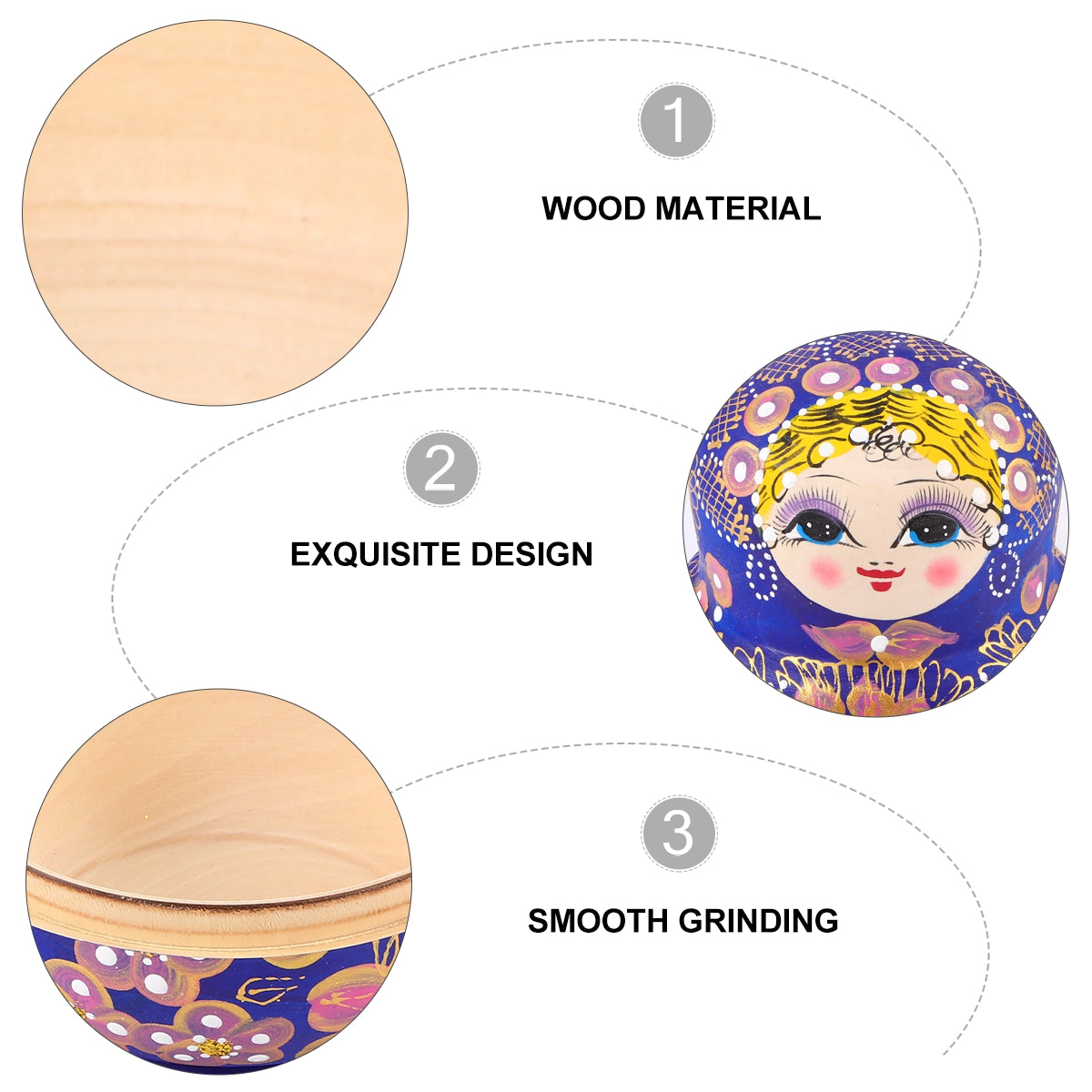 10Pcs Matryoshka Doll Nesting Doll Toy L3618