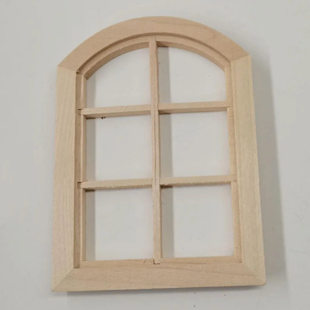 Unpainted 6 Panel Window Doll House Miniature E1512