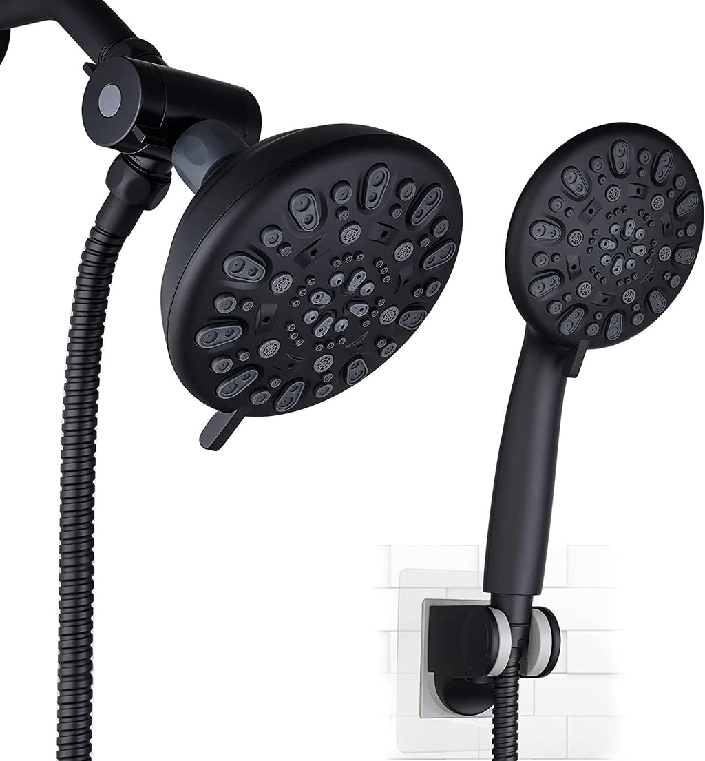 Matte Black 5" Rain Shower Head with Handheld Spray Combo, Pack of 2 N220