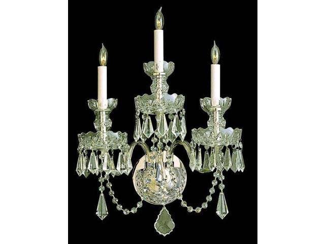 Brass Crystal 3 Light Sconce D487167