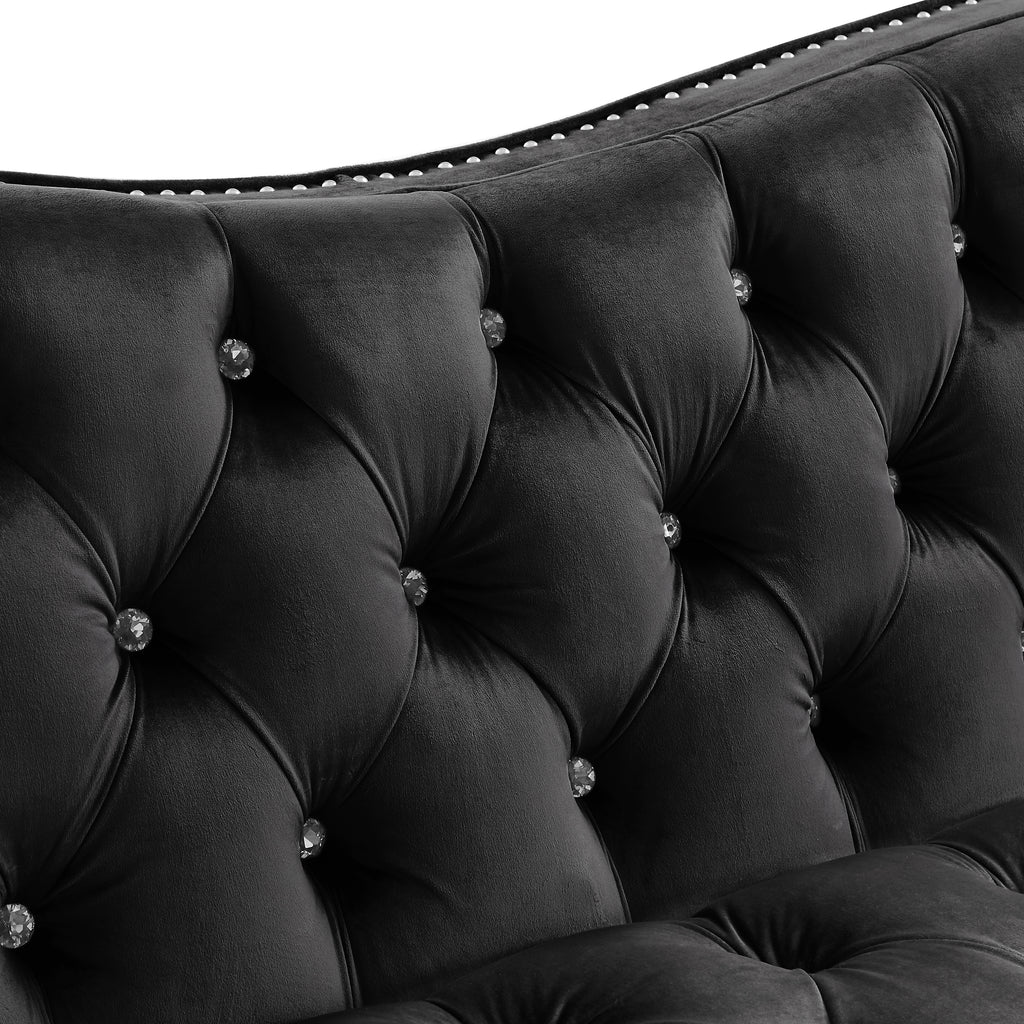 Black Tufted 3P Sofa F56291