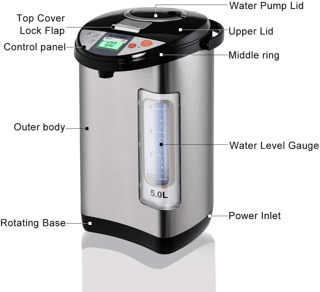 5-Liter Stainless Steel Electric Hot Water Boiler V221