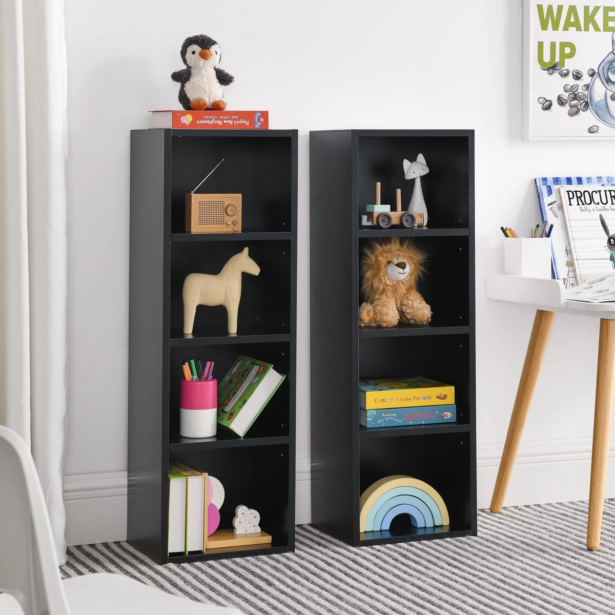 8-Tier Media Tower Rack with Adjustable Shelves R432435