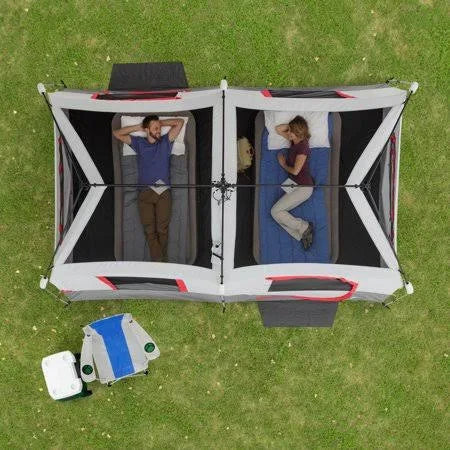 8 Person Instant Cabin Tent with LED Lighted Poles and Bluetooth Speaker X8146