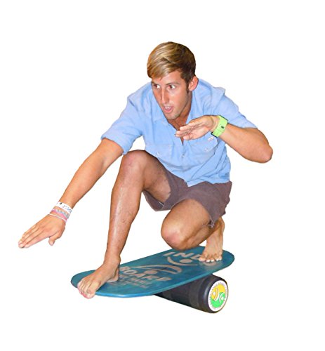 Rocker Balance Board Package with Non-Slip Deck and Roller K40600