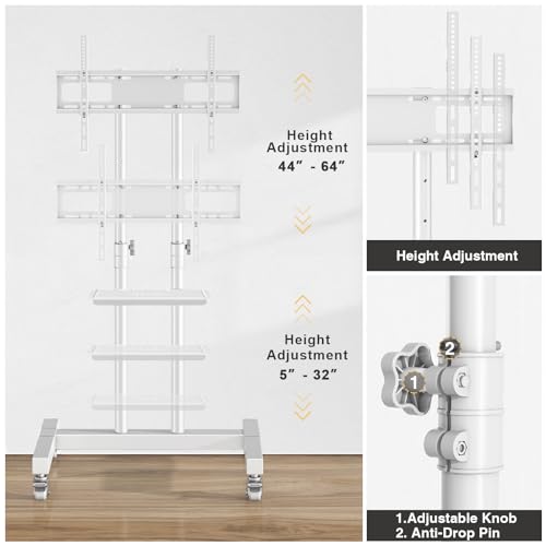 Rolling TV Stand with Metal Laptop Shelf L88473