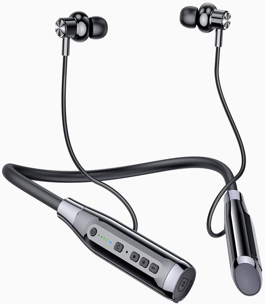 Wireless Neckband Headset with Mic, IPX5 Waterproof Sport Earbuds J3976