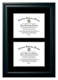 8.5x11 Double Degree Satin Black Black Silver Mats Certificate Frame L6575