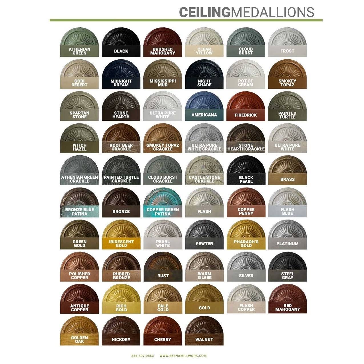 13 1/4x22OD x 1/2x22P Classic Ceiling Medallion Hand-Painted Night Shade S4568