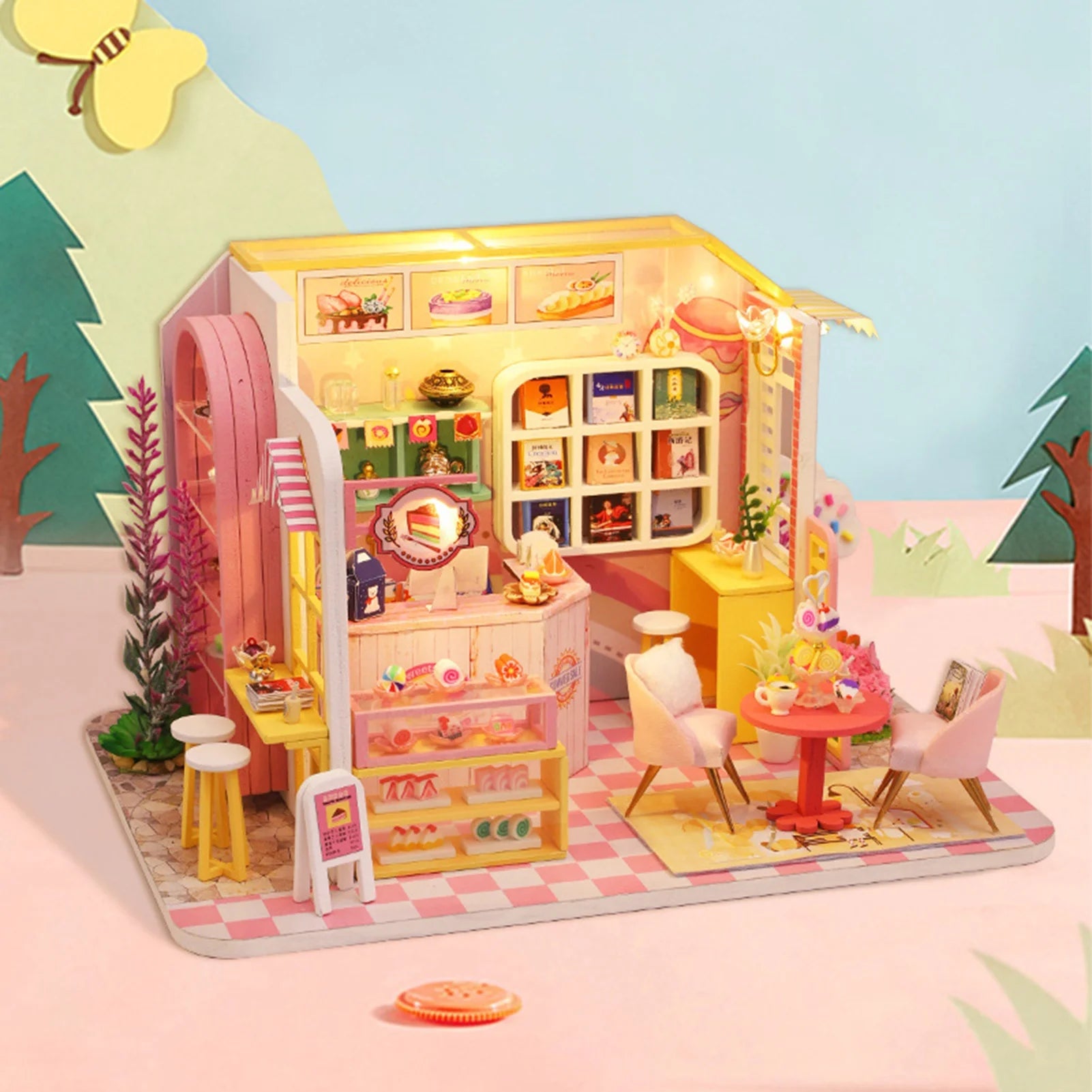 Wooden 3D Dessert Shop Miniature Dollhouse Puzzle V55754