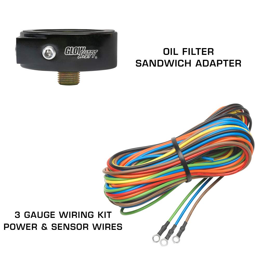Black 7 Color 100 PSI Oil Pressure, Water Temperature & Transmission Temperature Gauges with Triple Pillar Pod A207735