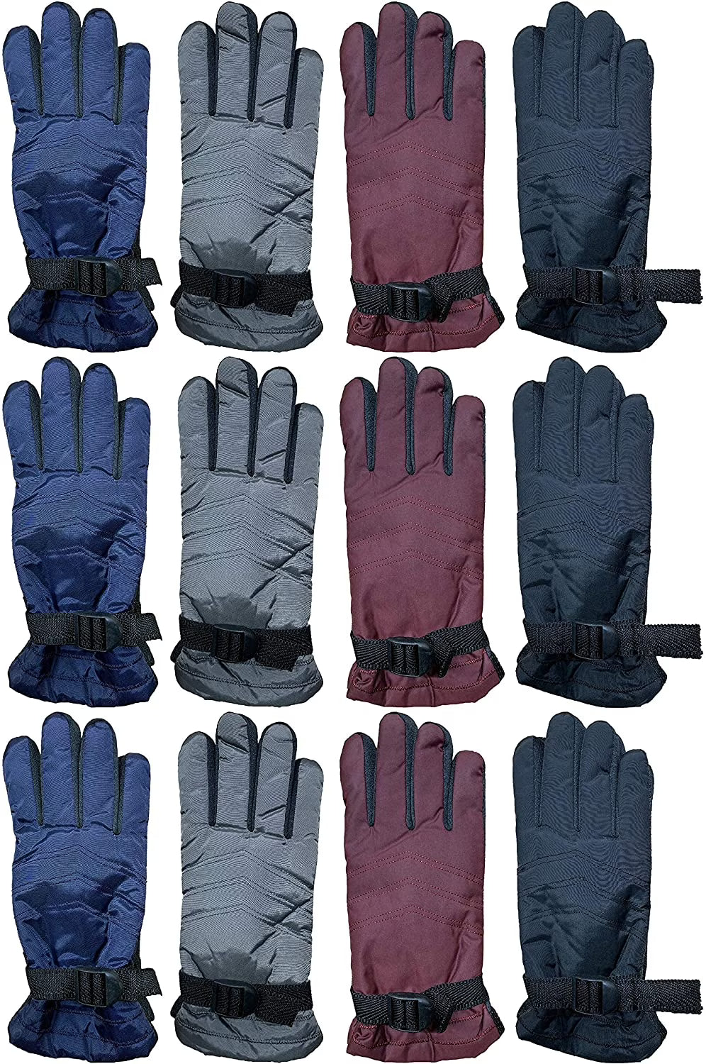 Womens 12 Pack Winter Ski Gloves Water Resistant Fleece Lined F778751