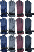 Womens 12 Pack Winter Ski Gloves Water Resistant Fleece Lined F778751