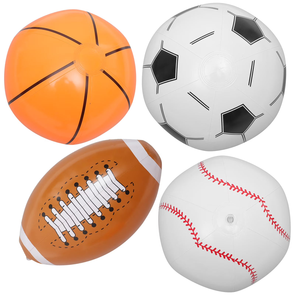 4pcs Inflatable Toy Beach Ball Baseball Basketball Soccer Football Plaything J159