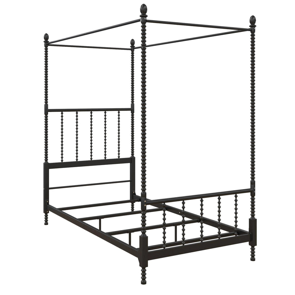Twin Metal Canopy Bed Black L532254