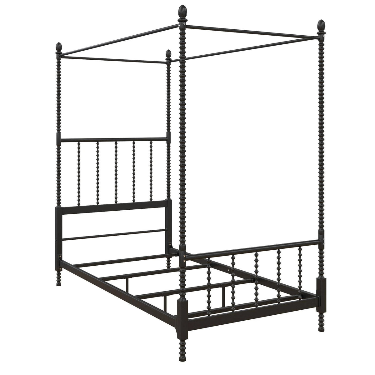 Twin Metal Canopy Bed Black L532254