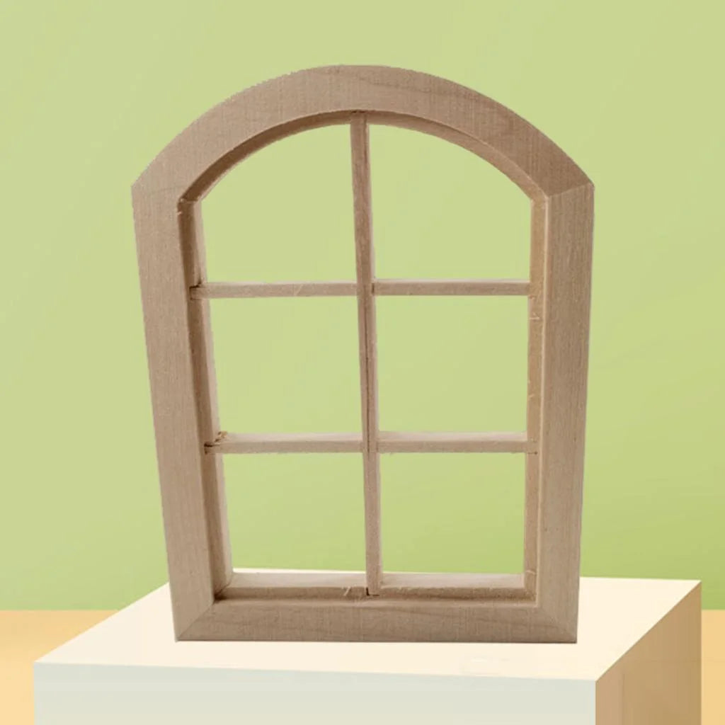 Unpainted 6 Panel Window Doll House Miniature E1512