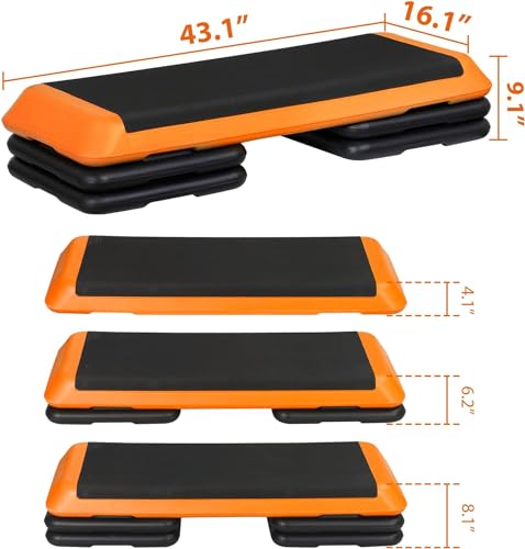 Adjustable Aerobic Stepper with 4 Risers K30185