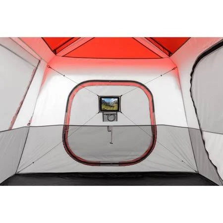 8 Person Instant Cabin Tent with LED Lighted Poles and Bluetooth Speaker X8146