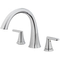 Chrome 2-Handle Deck Mount Roman Bathtub Faucet O5831