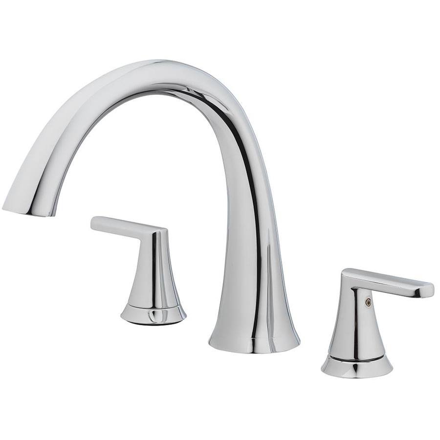 Chrome 2-Handle Deck Mount Roman Bathtub Faucet O5831