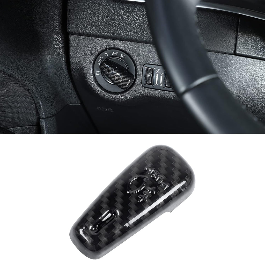 Red Carbon Fiber Headlight Control Switch Knob Cover Trim Pack of 2 M34926