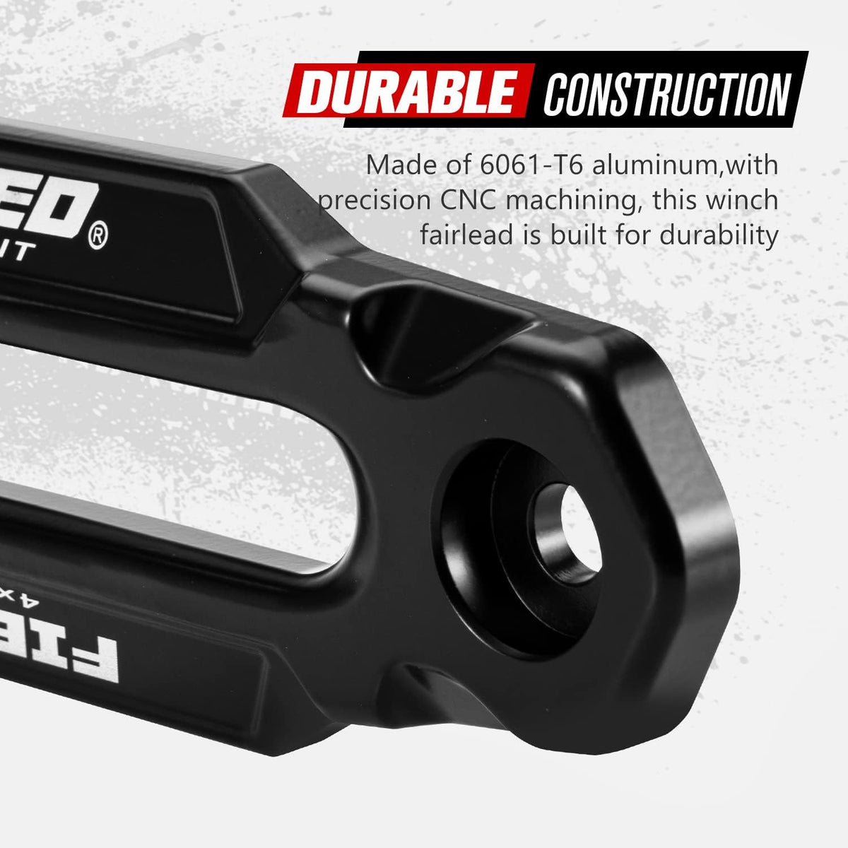 Black Aluminum Winch Hawse Fairlead with UV-Resistant Coating, Pack of 2 M43885