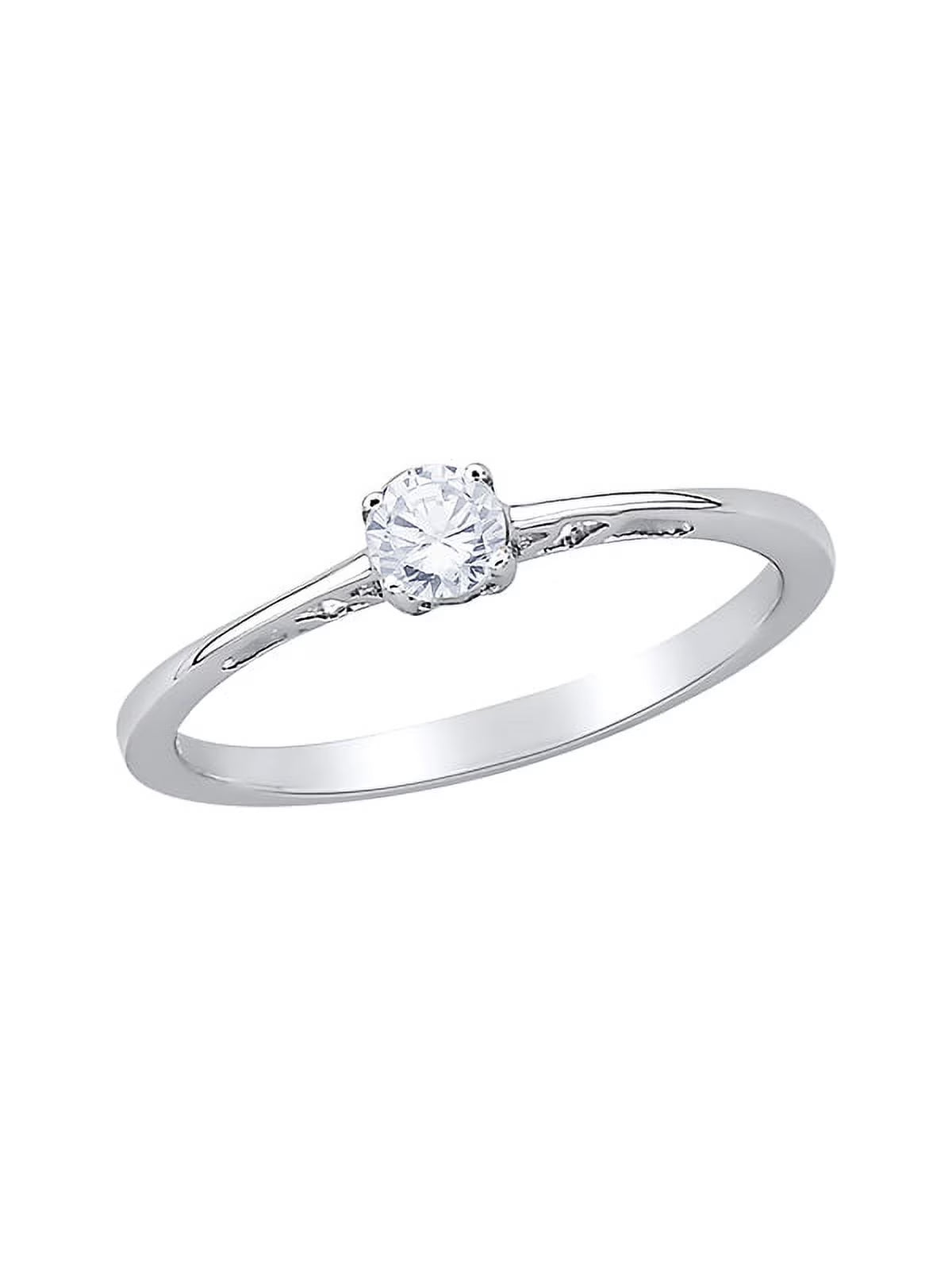 Diamond Solitaire Engagement Ring in 10K White Gold X900227