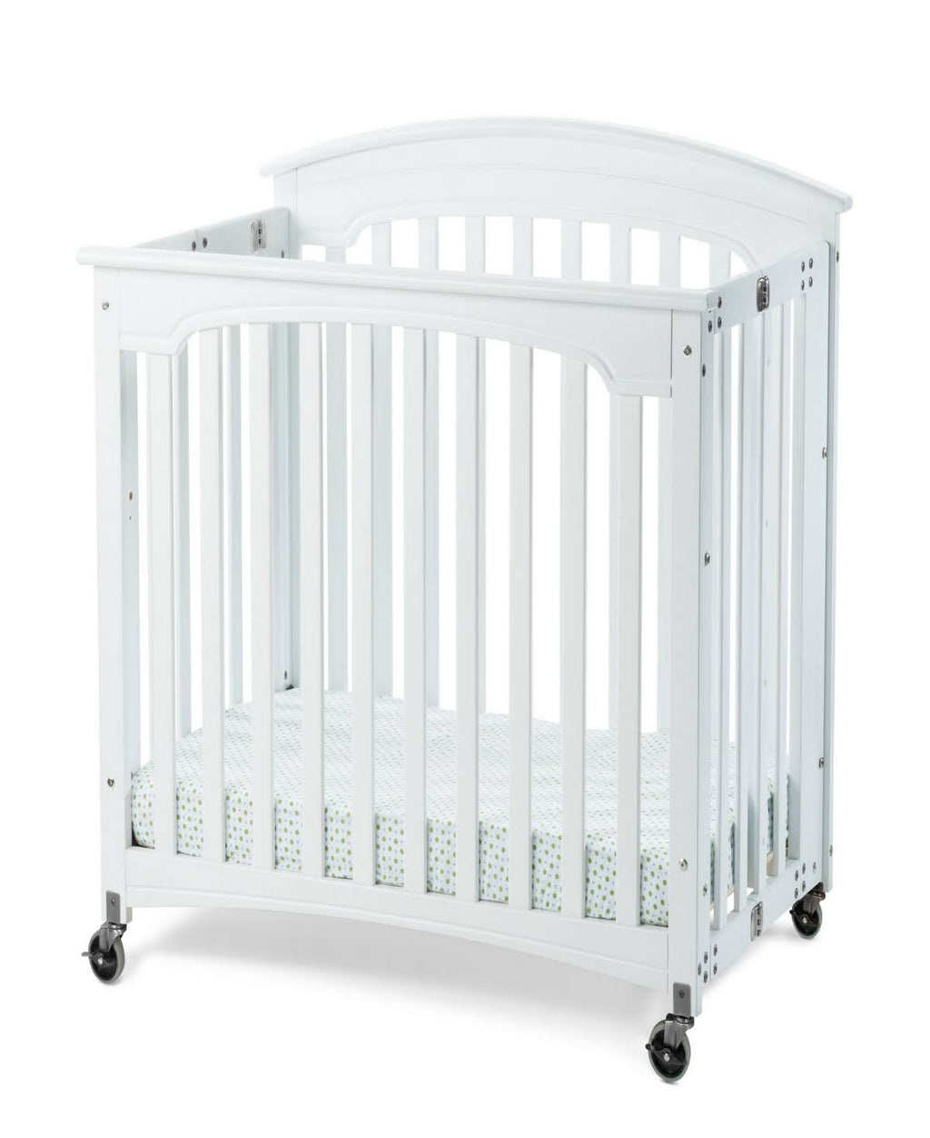 Compact Royale EasyRoll Folding Fixed-Side Crib Slatted with Casters Ever White S650