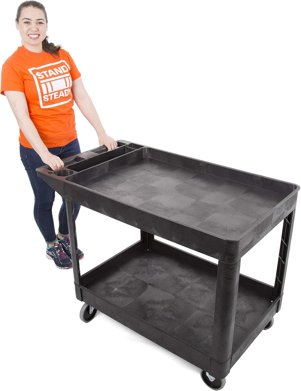 Extra Large Heavy Duty 2 Shelf Rolling Utility Cart Q629646