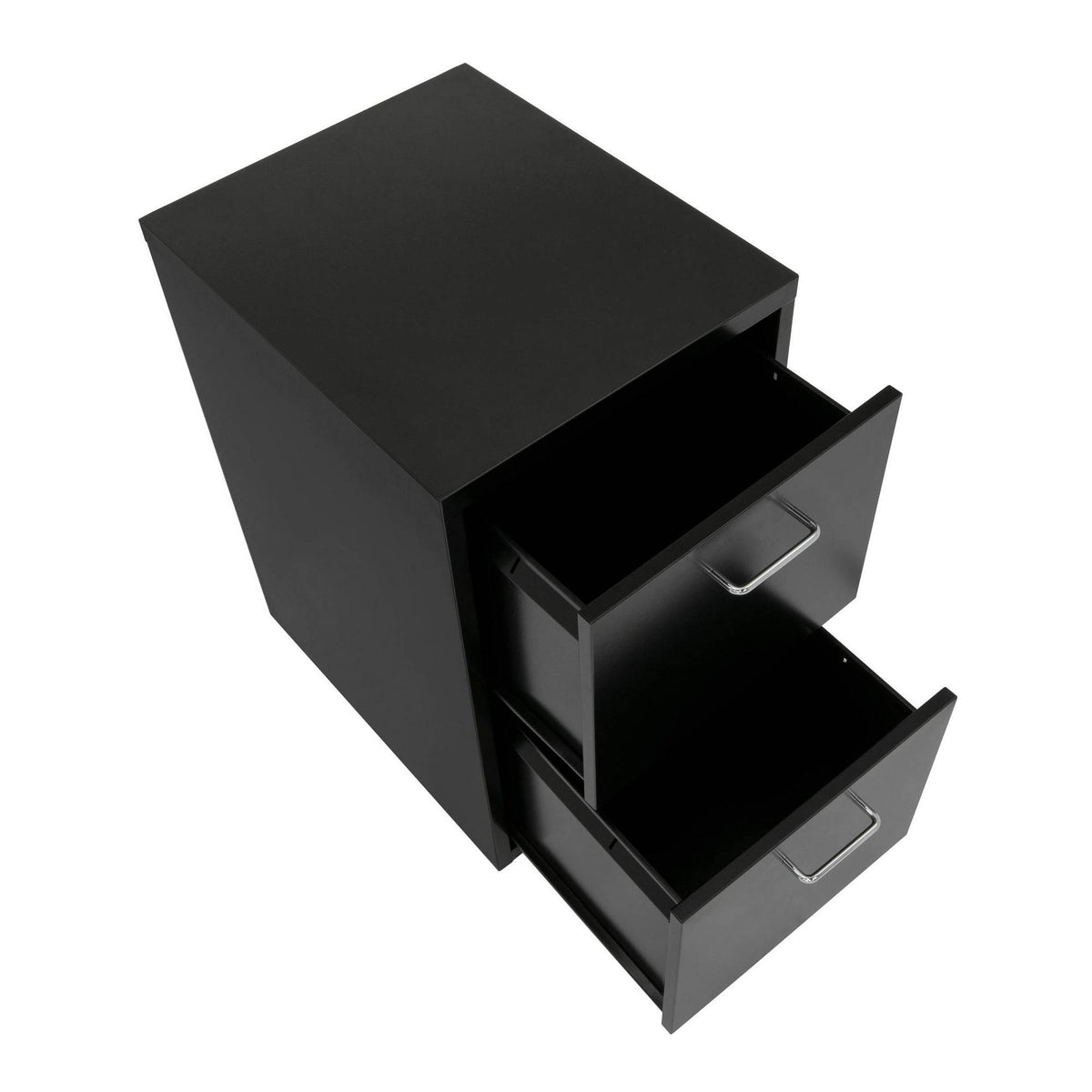 Black Metal 2-Drawer Mobile File Cabinet B74341