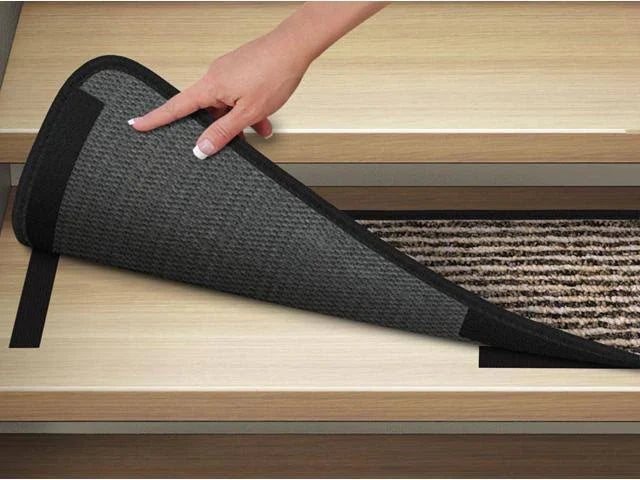 Set of 12 Black Indoor Carpet Stair Treads U1605