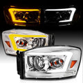 Chrome LED Tube Replacement Headlights for Ram Truck 1500 2500 3500 U10277