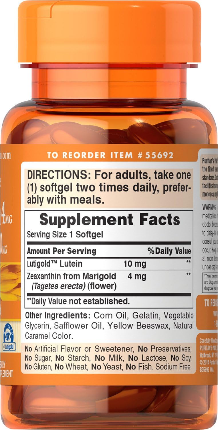 Zeaxanthin 4mg with Lutein 10mg, 60 ct F164514