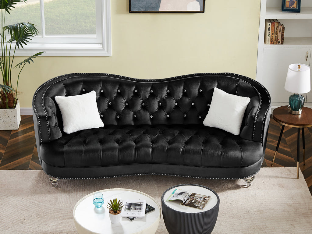 Black Tufted 3P Sofa F56291