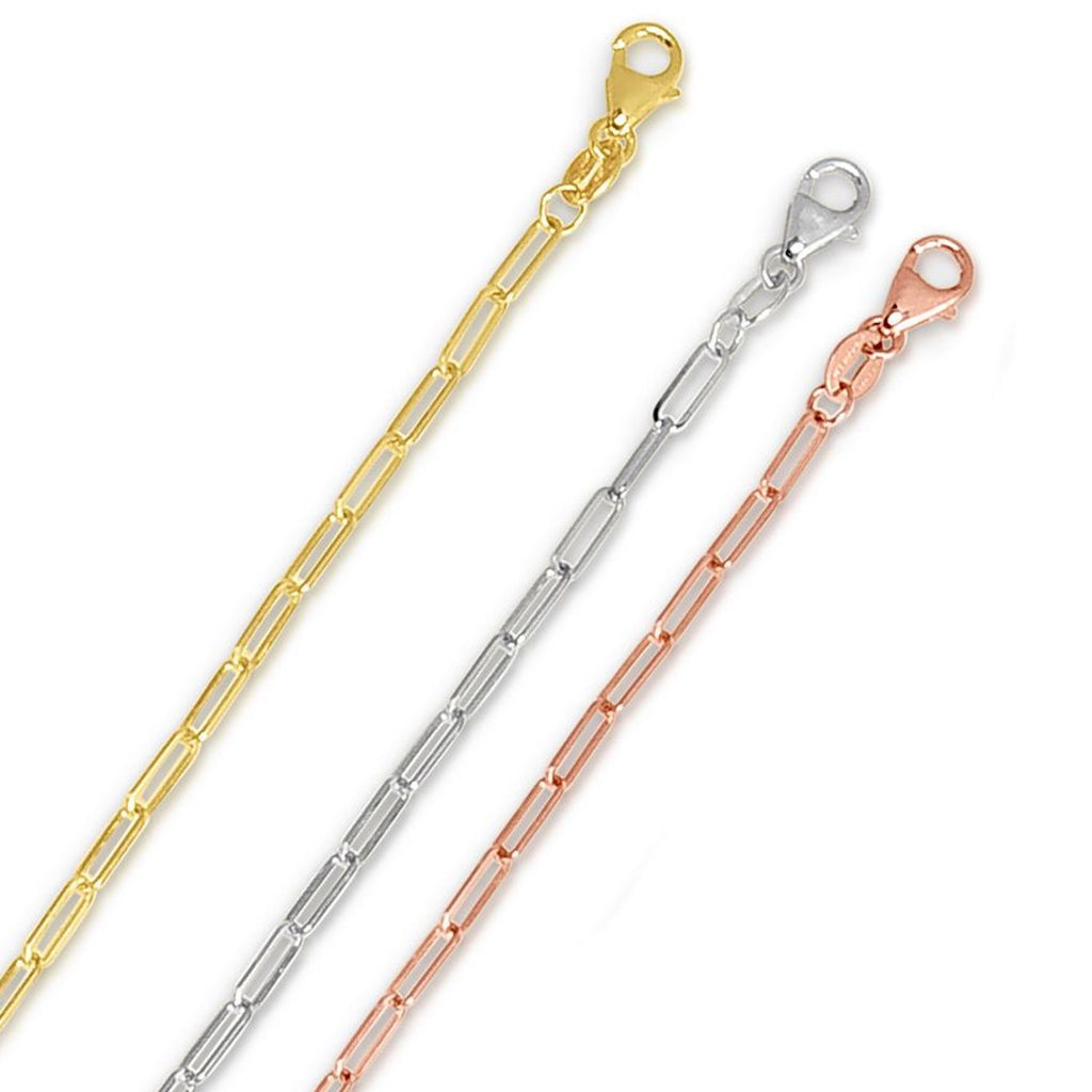 14K Rose Gold Paperclip Chain Necklace 16"-24" X734