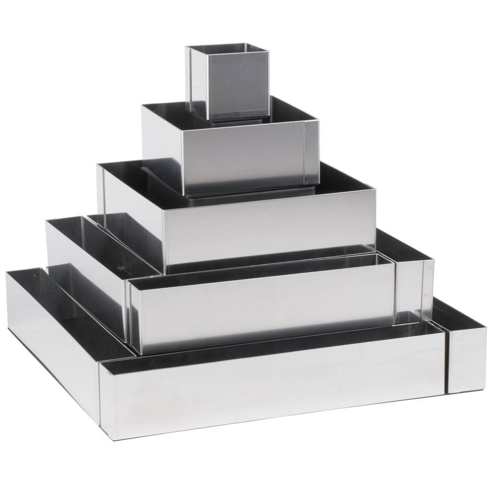 3 1/16x22 Stainless Steel Square Cake Mold Set O260354