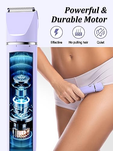 2-in-1 Wet/Dry Electric Bikini Trimmer and Shaver Kit (Purple) Y69568