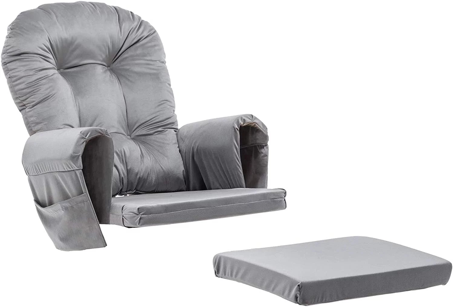 Gray Velvet Glider Rocker Cushion Replacement R1725