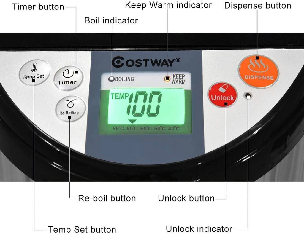 5-Liter Stainless Steel Electric Hot Water Boiler V221