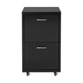 Black Metal 2-Drawer Mobile File Cabinet B74341