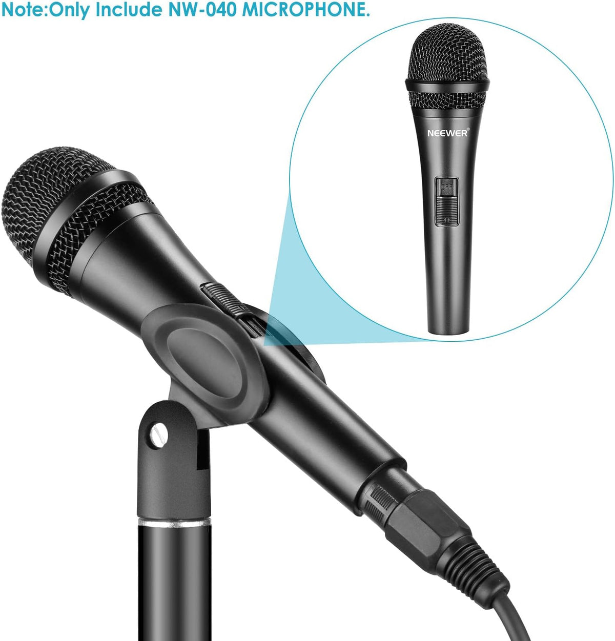 Black Cardioid Dynamic Microphone with XLR Cable, Pack of 2 S186268